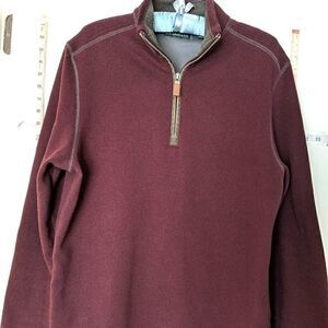 GH BASS & CO MEN'S SIZE MEDIUM  ¾ ZIP FLEECE PULLOVER